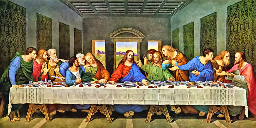 Painting of the last supper, by Leonardo da Vinci