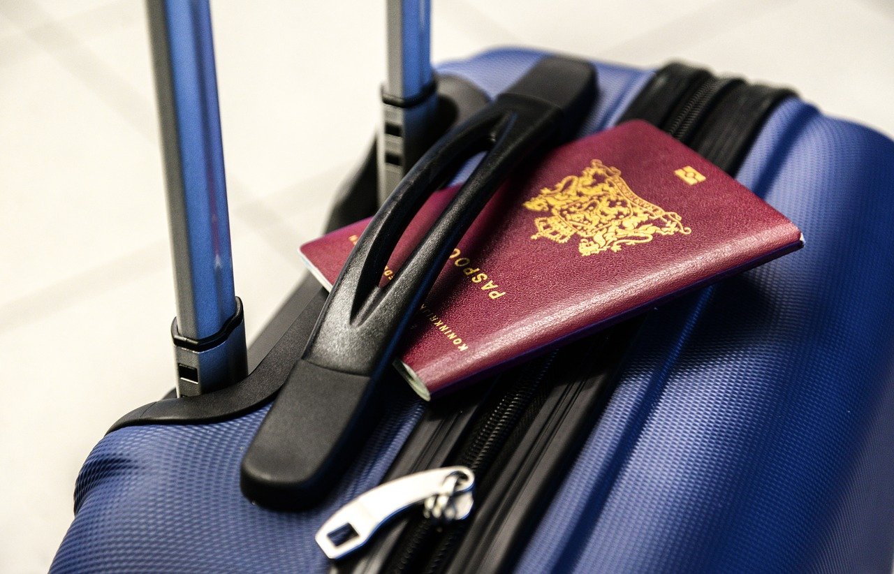 passport, luggage, trolley